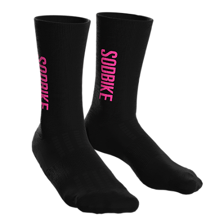 Meia Sódbike - Preta e Pink