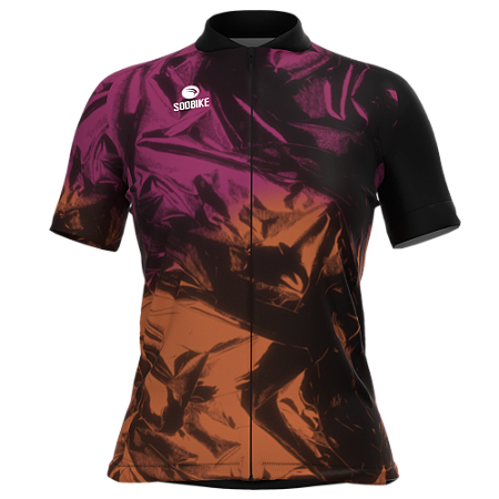 CAMISA CICLISMO FEMININA SÓDBIKE, PROTEÇÃO SOLAR 20, ZIPER FULL, WAVES