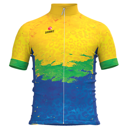 CAMISA CICLISMO INFANTIL SÓDBIKE, PROTEÇÃO SOLAR 20, ZIPER FULL, BRASIL