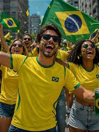 Camiseta Casual 2026 Brasil Amarela