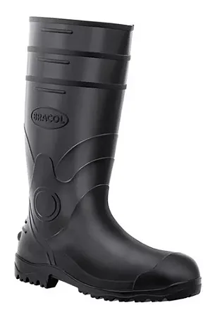 Bota Bracol Preta PVC Cano Longo Sem Forro
