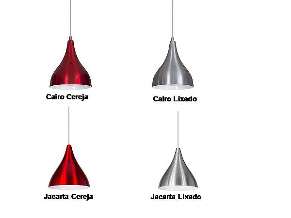 Pendente Alumínio Pera 1 lâmpada