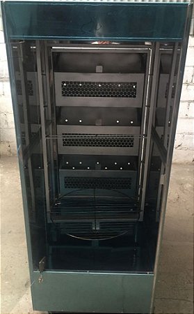 Maquina Assar Frangos e Carnes Giratória em Inox (queimadores a Carvão) 08 Grelhas