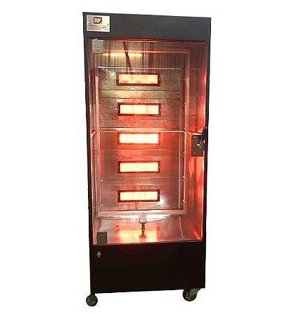 Maquina Assar Frangos e Carnes Giratória RF160G (queimadores a gás) - Black 08 Grelhas