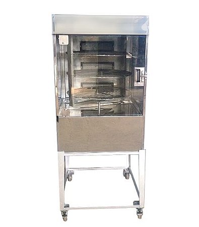 Maquina Assar Frangos e Carnes Giratória em Inox RF60K (queimadores a gás) 03 Grelhas