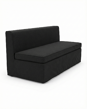 Banco Futon com encosto Preto