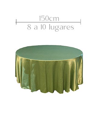Mesa Pranchão 150 cm com toalha Verde Musgo