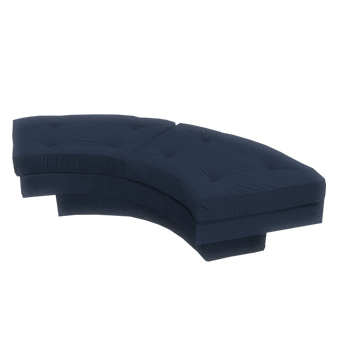 Banco Futon Curvo -  Azul Marinho