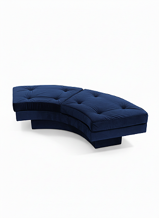 Banco Futon Curvo - Azul Marinho