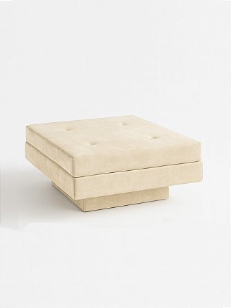 Banco Futon Quadrado - Veludo Marfim