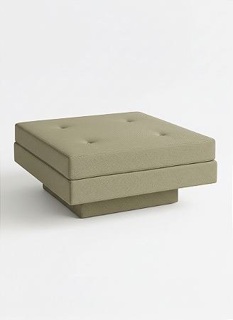 Banco Futon Quadrado - Sarja Cáqui