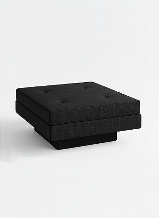 Banco Futon Quadrado - Sarja Preto