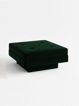 Banco Futon Quadrado - Veludo Verde
