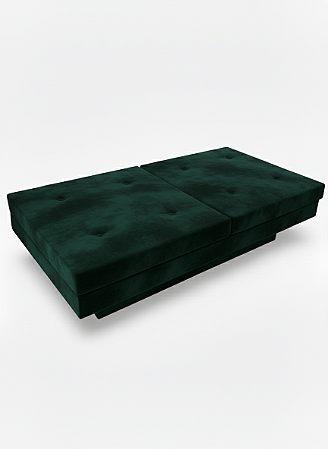 Banco Futon Retangular - Veludo Verde