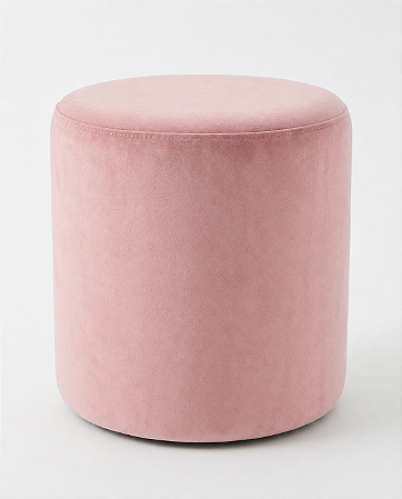 Pufe Cilindrico 43x50cm - Veludo Rosa