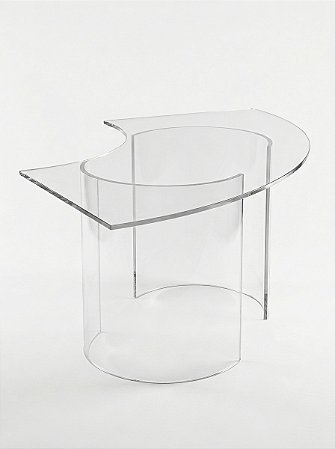 Mesa Curva Cristal - Meia Lua