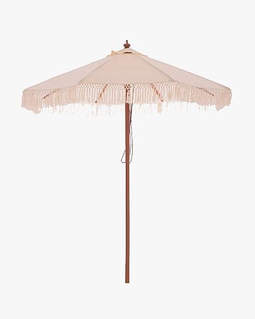 Ombrelone Off White com Franja - 200cm