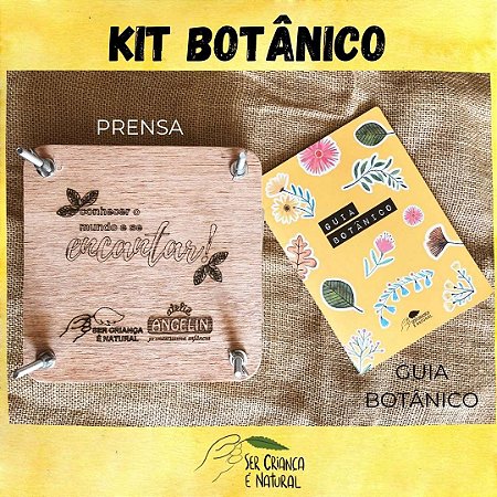 KIT BOTÂNICO SER CRIANÇA É NATURAL - Prensa + Guia Botânico