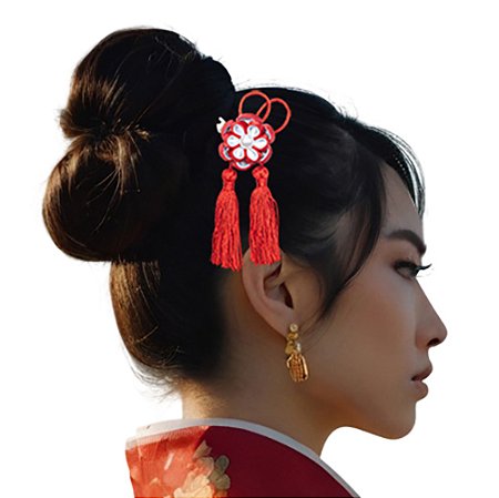 Presilha japonesa p/ cabelo de flor Kanzashi. Modelo Rinah.
