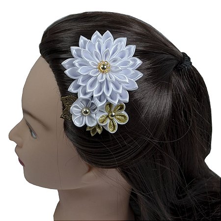 Pente para cabelo, estilo japonês - Kanzashi. Modelo Hana.