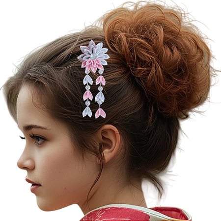 Presilha de flor Kanzashi - Modelo Marghy