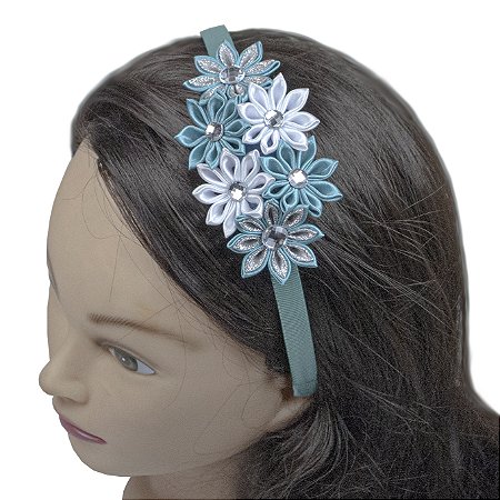 Tiara kanzashi infantil - Modelo Sixflo.