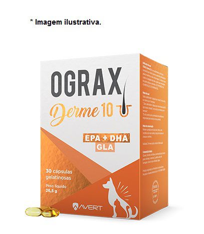 Suplemento Ograx Derme 10 Avert para Cães - 30 Cápsulas gelatinosas
