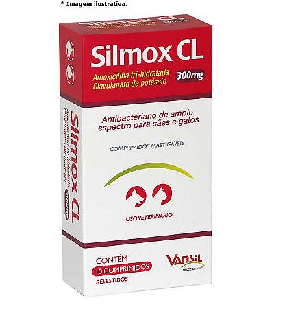 Antibacteriano Vansil Silmox CL 300mg  para Cães e Gatos