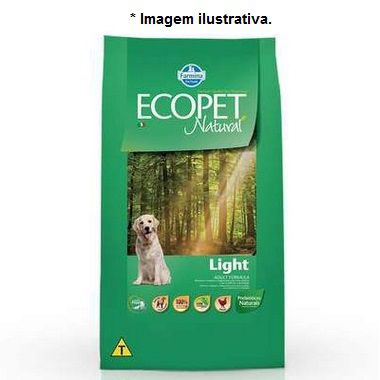Ração Farmina Ecopet Natural Light para Cães Adultos de Raças Médias e Grandes 15kg