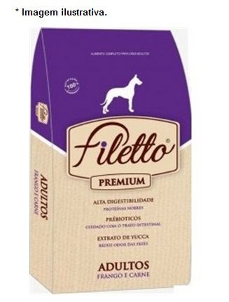 Ração Filetto Premium para Cães Adulto Frango e Carne 25kg