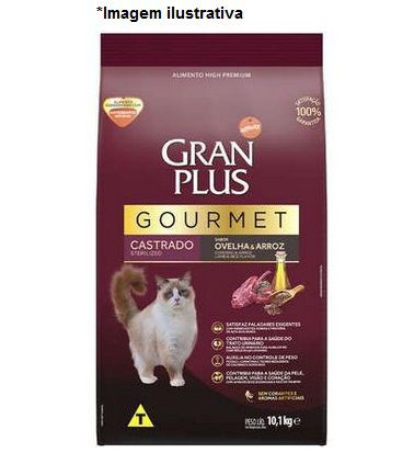 Ração Gran Plus Gatos Castrados Gourmet Ovelha e Arroz 10,1 kg