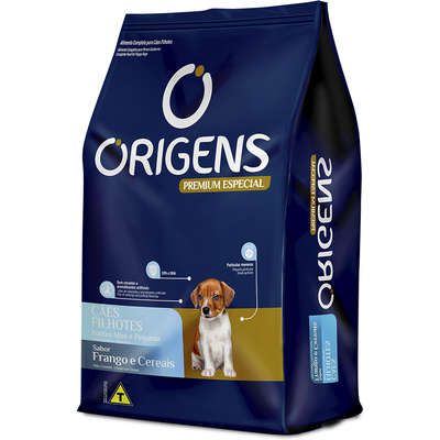 Ração Origens Premium Especial Frango e Cereais Cães Filhotes Raças Pequenas 10,1kg