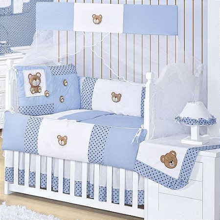 Kit Protetor de Berço Menino 9 Peças Mimos - Mega Loja do Bebê: enxoval  para bebê, kit berço, kit cama babá, cortina e roupinhas