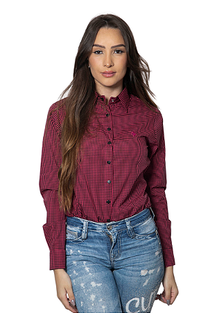 CAMISA FEMININA XADREZ PINK