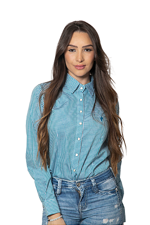 CAMISA FEMININA XADREZ VERDE ÁGUA