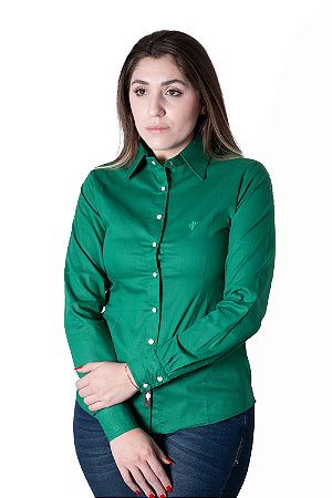 CAMISA FEMININA BÁSICA VERDE BANDEIRA