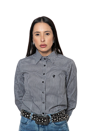 CAMISA FEMININA XADREZ PRETA