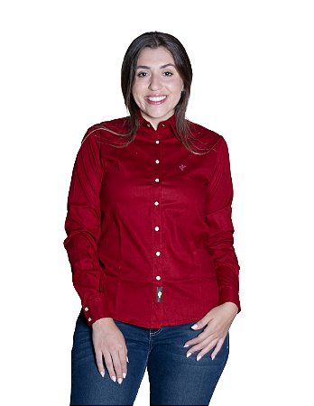 CAMISA FEMININA BÁSICA BORDÔ