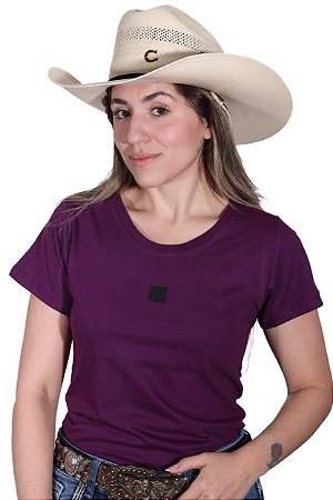 CAMISETA BÁSICA FEMININA ROXO UVA
