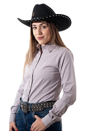 Camisa Feminina Básica Cinza
