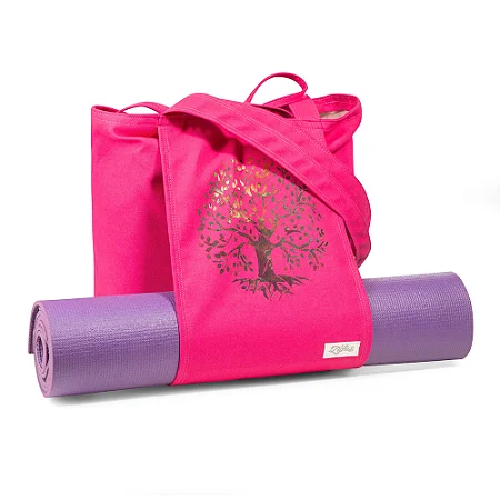 Bolsa Pink para zafu e para tapete de Yoga - Mat/zafu Bag Árvore da Vida