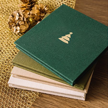 Álbum Sanfoninha Autocolante Tecido Linho - Natal