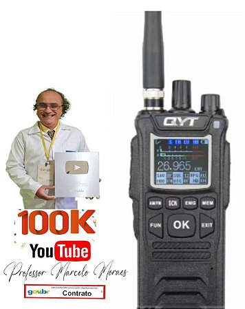 O QYT CB-58 é um rádio portátil de 27 MHz 30 kM - Alcance esta sujeito a avaliação