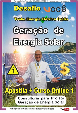 1 -   Apostilas em PDF, + Curso Online ELETRÔNICA T.I 1, e e 3   BÔNUS Geração de Energia Solar - Tenha Energia Eletrica Grátis 1