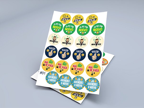 Kit com 110 Adesivos Hora da Gravata