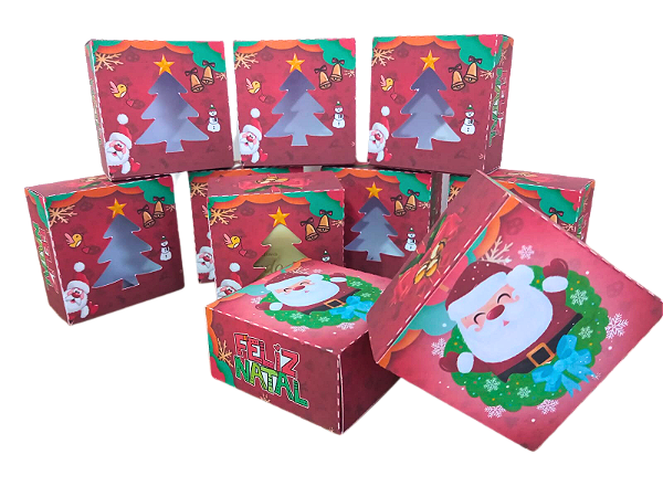 10 Caixas para Sabonete - Natal Tons de Vermelho