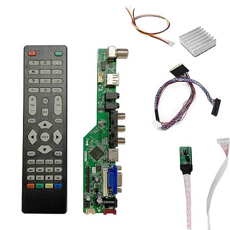 Placa de Controle Tv Lcd Led Controladora Universal T.SK105A.03 | T.SK106A.03 | T.V53.03 kit 40 pinos