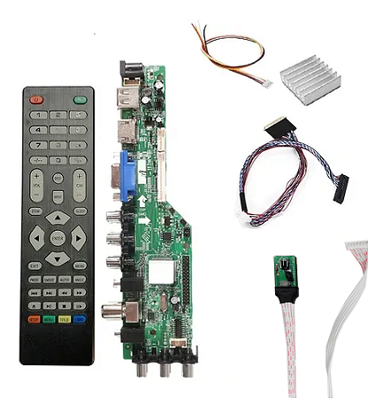 Placa de Controle Lcd Led Controladora Universal DD.3663.BR ISDB TV Digital Brasil kit 40 pinos