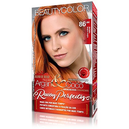 Coloração Kit 86.44 Ruivo Cobre Natural  - Beauty Color