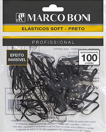 Elástico Soft Preto 100 unidades 8262 - Marco Boni